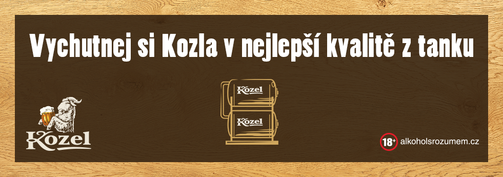 Tankový Kozel 11° čepovaný v Kozel u Bohemky